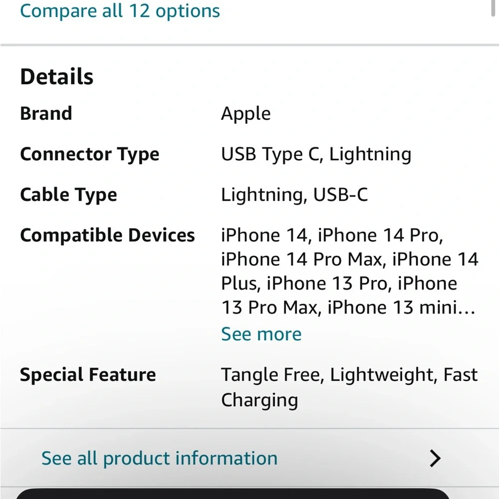 Apple USB-C to Lightning Cable (1 m)